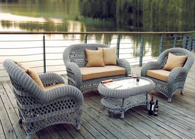 China Grey 4 Piece Rattan Sofa Set Outdoor Garden Furniture Customized for sale