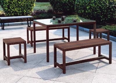 China Anti UV Coffe 5 Piece Patio Bar Set Rattan Effect Garden Furniture for sale