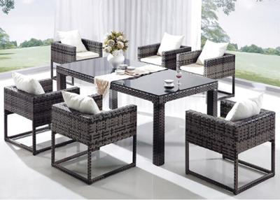 China Plastic Outdoor Rattan Dining Sets / Indoor Western Restaurant Furniture for sale