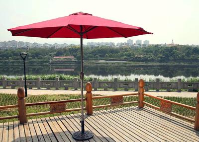 China Red Parasol Outdoor Sun Umbrella / Patio Furniture Umbrella Custom for sale