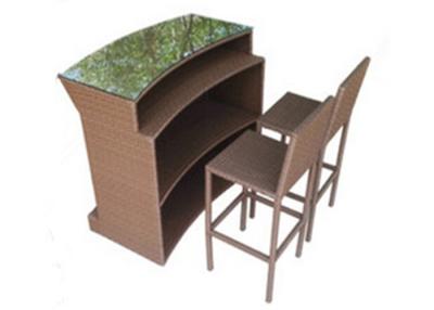 China Coffee With Compartment Plastic Rattan Bar Table , Water Resistant for sale