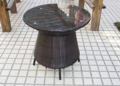 China Sturdy Plastic Round Rattan Table Outdoor or Indoor Cafe Furniture Anti-UV for sale