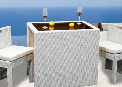 China Milk White Plastic Rattan Bar Set Outdoor / Indoor Taproom Furniture for sale