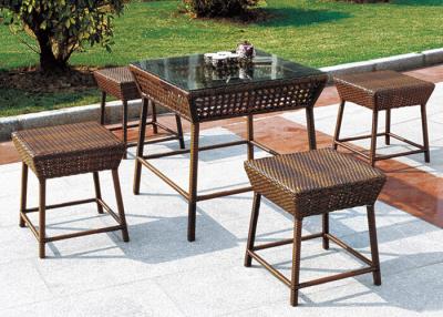 China No Back Chair Rattan Dining Set / 4 Seater BBQ Outdoor Furniture for sale