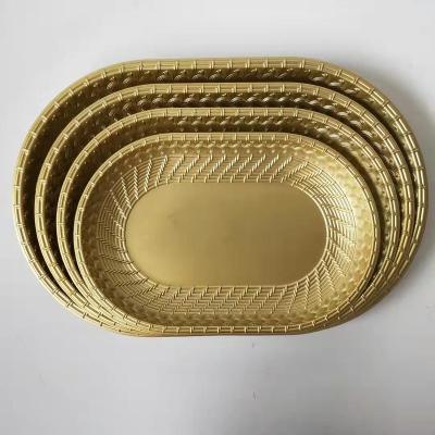 China Modern Disposable Plastic Production Eco - Friendly Catering Dish Food Grade Glaze Plastic Trays For Wedding Party for sale