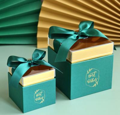 China Biodegradable Custom Wedding Chocolate Cookie Christmas Ribbon Gift Box Luxury Paper Packaging With Handle for sale