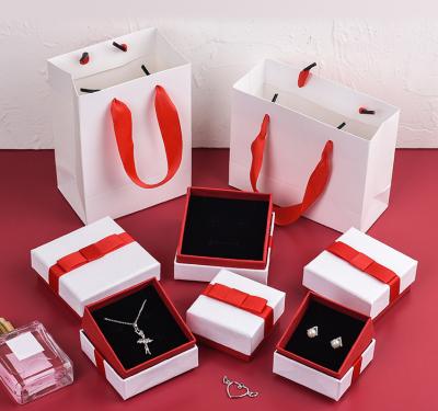 China Fashionable White Bowknot Jewelry Box Valentine's Day Custom Made Paper Multifunction Gift Boxes For Girlfriend for sale