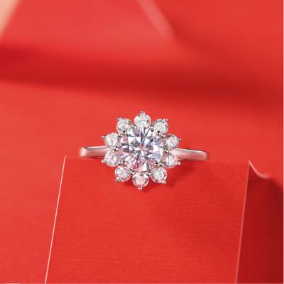 China FASHIONABLE 18K Gold Plated 925 Sterling Silver Moissanite Ring Wedding Ring Opening Silver Jewelry Custom for sale