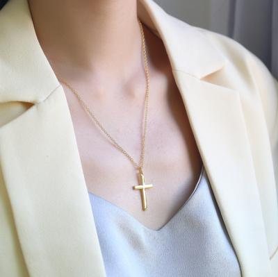 China New Hiphop Fashion Link Chain Gold Plating Alloy Charm Christian Jesus Crucifix Cross Pedant Necklace for sale