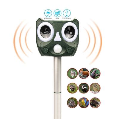 China Viable Outdoor Solar Ultrasonic Pest Control Cat Repellent Rat Cockroach Termite Game Bird Dog Pest Repellent For Fruit Garden Animal Reflector for sale