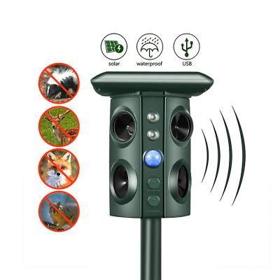 China Plant Viable Indoor Outdoor Solar Garden Solvent Camping Alarm Ultrasonic Wave Animal Pest Reflector for sale