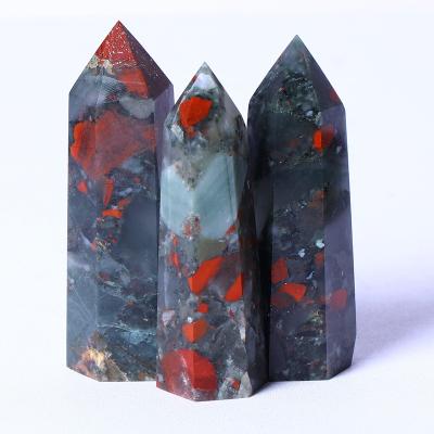 China African Wholesale High Quality Natural Blood Gemstone Obelisk Healing Europe Crystals Tower Point Stone Decoration For Collection for sale