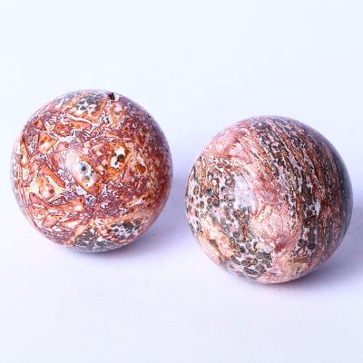 China Wholesale Europe High Quality Gemstone Healing Stone Sphere Crystal Craft Gold Folk Natural Red Net Decoration for sale