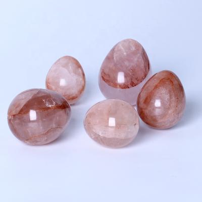 China New from Europe Healing Red Fire Quartz Crystal Eggs For Gifts Crystal Reiki Gemstone Collectible Decorative for sale