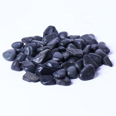 China Wholesale Loose Natural Rock Gemstone Rough Black Jade Tumbled Chakra Stones For Home Decoration From Europe for sale