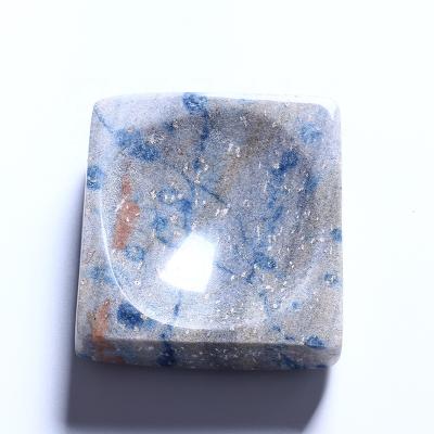 China Wholesale Bulk Europe High Quality Natural Hand Cut Healing Polished Rough Stones Crystal Crafts Blue Dot Bowl for Collectible Home for sale