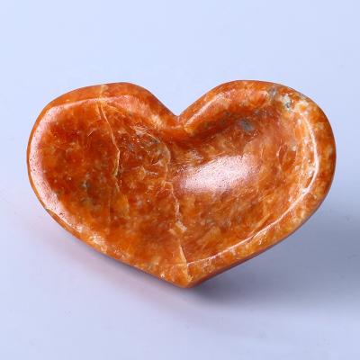 China High Quality Polished Bowl Crystal Craft Bowl For Decoration Europe Quartz Healing Bowl Size Sunstone Heart Various for sale