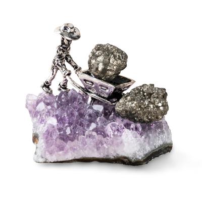 China Wholesale High Quality Natural Amethyst Group Original Crystal Crafts Home Decoration Gifts Minor From Europe for sale