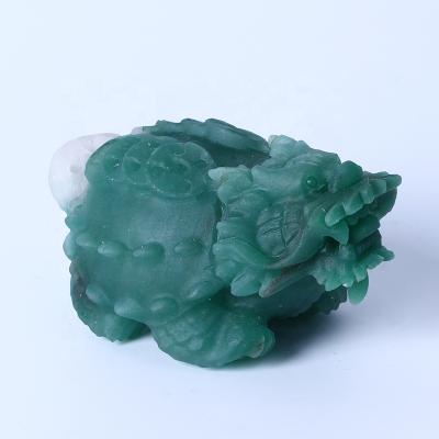 China Europe High Quality Hand Carved Turtles Jade Carvings For Decoration Crystal Crafts Green Aventurine Dragon Healing Stones for sale