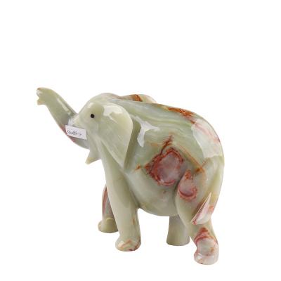 China Europe design unique natural quality elephant semi-precious stone hand carved jade carving elephant home decoration wholesale price for sale