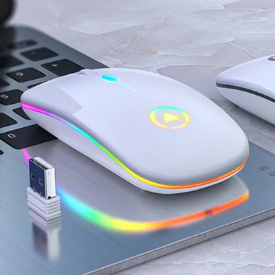 China Mini Wireless Mouse BT RGB Silent Rechargeable Wireless Computer Mouse LED Backlit Ergonomic Gaming Mouse For Laptop PC for sale