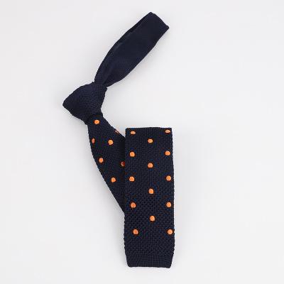 China New quality flat head polyester knitted tie for men korean flat head embroidered tie for sale