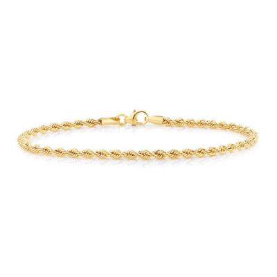 China Romantic Solid 18k Yellow Gold Wedding Rope Bracelet for sale