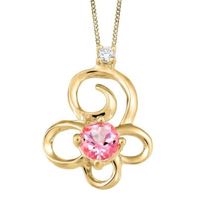 China Rose Pendant 18k Yellow Gold Romantic Bridal Wedding Moissanite and Diamond Pendant for sale