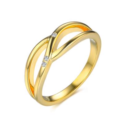 China Romantic Women's Moissanite Ring High Quality 18k Yellow Gold Round Cut Promise Ring for sale