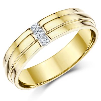 China 3 Round Cut Moissanite Ring High Quality 18k Yellow Gold Romantic Hot Sale Boutique Wedding Ring for sale