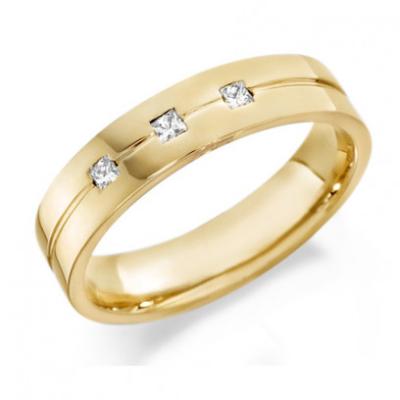 China Romantic Hot Sale Moissanite Ring 18k Yellow Gold Boutique Good Quality Wedding Ring for sale