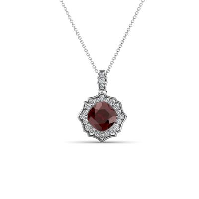 China Romantic Garnet 925 Sterling Silver Pendant Necklace by Madame Pendant Cushion Cut Gemstone Charm for sale