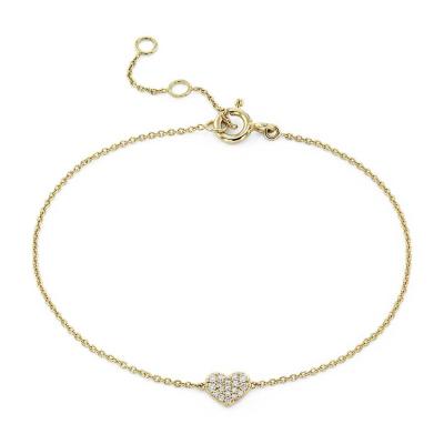 China Fashion Silver Bracelet 925 Sterling Silver Delicate Heart Shape Casual/Sporty Minimalist Design for Girls for sale