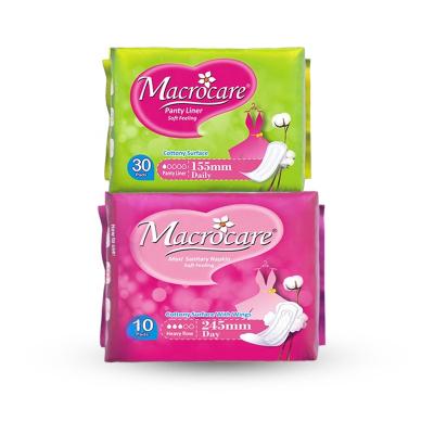 China Macrocare Super Absorbent Disposable Super Woman 245mm Maxi Absorb Sanitary Menstrual Pads for sale