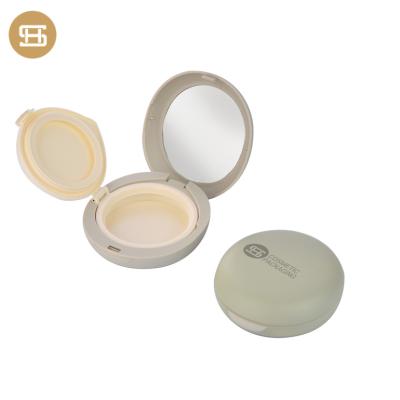 China Other BB Base Wholesale Matte Green Cosmetic Air Cushion Makeup Compact Powder Case Empty Box With Mirror for sale