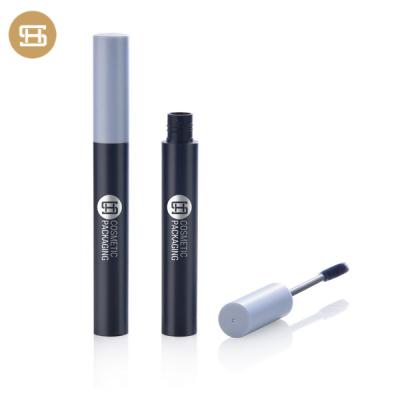 China Matte Black Empty Cosmetic Packaging Container 8ml Black Lid Cosmetic Mascara Plastic Tube With Brush Applicator for sale