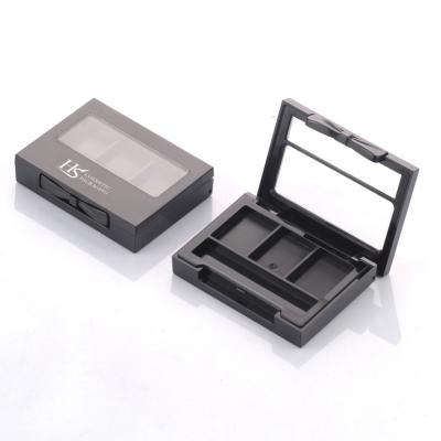 China Other Low Price Can Be Customized Logo Send Sample Three Square Eyeshadow Tray Packaging Box With Window for sale