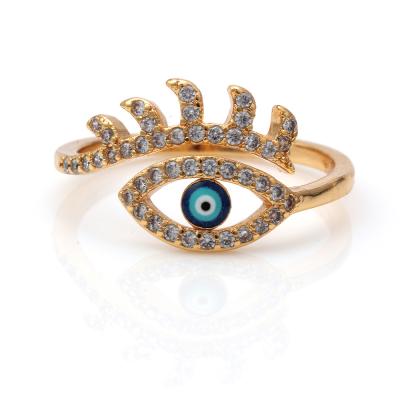 China Copper Eyelash Ring Personality Couple Alloy Resizable Ring Vintage Gemstone Wedding Rings for sale