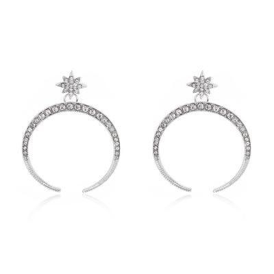 China Silver Plated Alloy Gold Plated Earring Jewelry Handmade Charm Crescent Earrings for sale