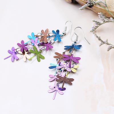 China 2022 New Arrival Boho Jewelry Insti Style Personality Huggie Hook Environmentally Friendly Dragonfly Dangle Earrings For Women for sale