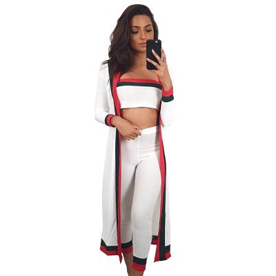 China Autumn Fashion Anti-Static Outfits Aplet Jacket Matching Crop Tops And Joggers Sets Women Clothing 3 Piece Set for sale