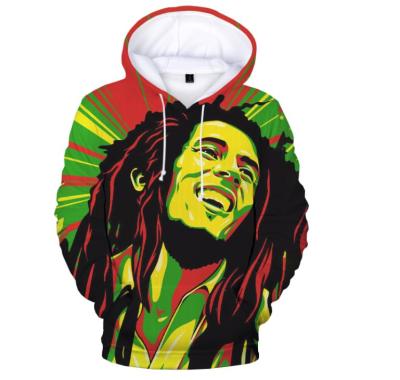 China 2021 Wholesale High Quality Anti-wrinkle Fashion Reggae Music Singer 3d Printed Hoodies For Men for sale