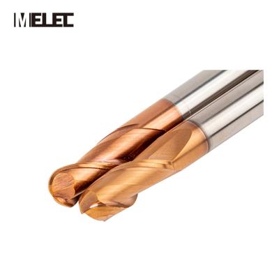 China Hard Cutter Alloy Carbide 2/4 Flute Ball Nose HRC45/50/55 Engraving Tools Tungsten Blades CNC End Mill Cutter for sale