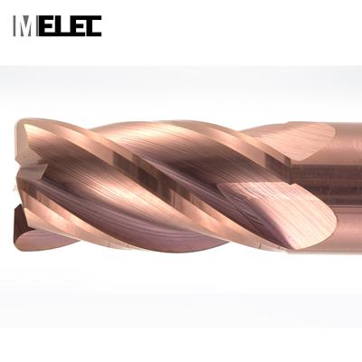 China CNC Process MELEC CNC Tools 8R1*25*D8*60mm AlTiN/TiAIN/TiCN/Tin coated hrc58 4 flutes Combo Solid Carbide Alloy Corner Radius Milling Cutter for sale