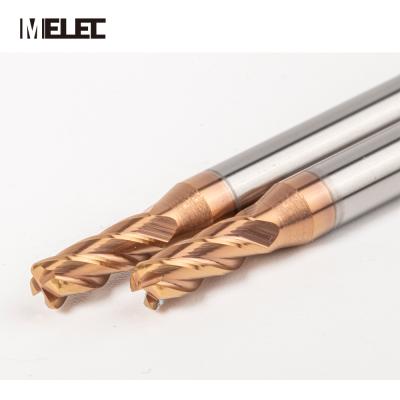 China CNC Process MELEC Factory CNC Machine Tools hrc55 4R0.5*10*D4*50mm Solid Carbide 4 Spline Radius Corner End Mill for sale