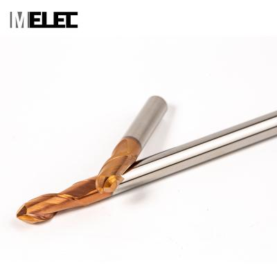 China CNC Process MELEC CNC Machine Tools Tungsten Carbide 2 Flutes Solid Carbide Ball Nose End Mills for sale