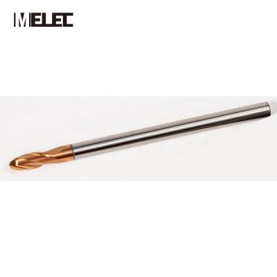 China MELEC Process CNC Tungsten CNC Machine Tools Solid Carbide 4 Flutes Ball Nose End Mill Steel For Steel for sale