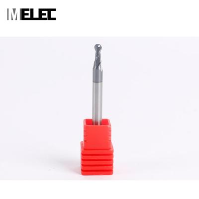 China Manufacturer Customized MELEC Process MELEC Size CNC Diamond CNC 2R1*4*D4*50mm tungsten carbide hrc55 hss ball nose end mill cutter for sale