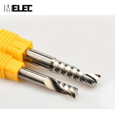 China CNC Process MELEC Tungsten Carbide Through Spiral Single Flute End Mill for sale