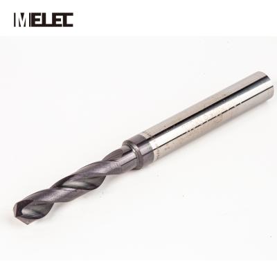 China CNC Process MELEC He/NaNo Coating Customized D6.1-30-D8-80L Tungsten Carbide Steel Material External Cooling Drill For Stainless Steel for sale